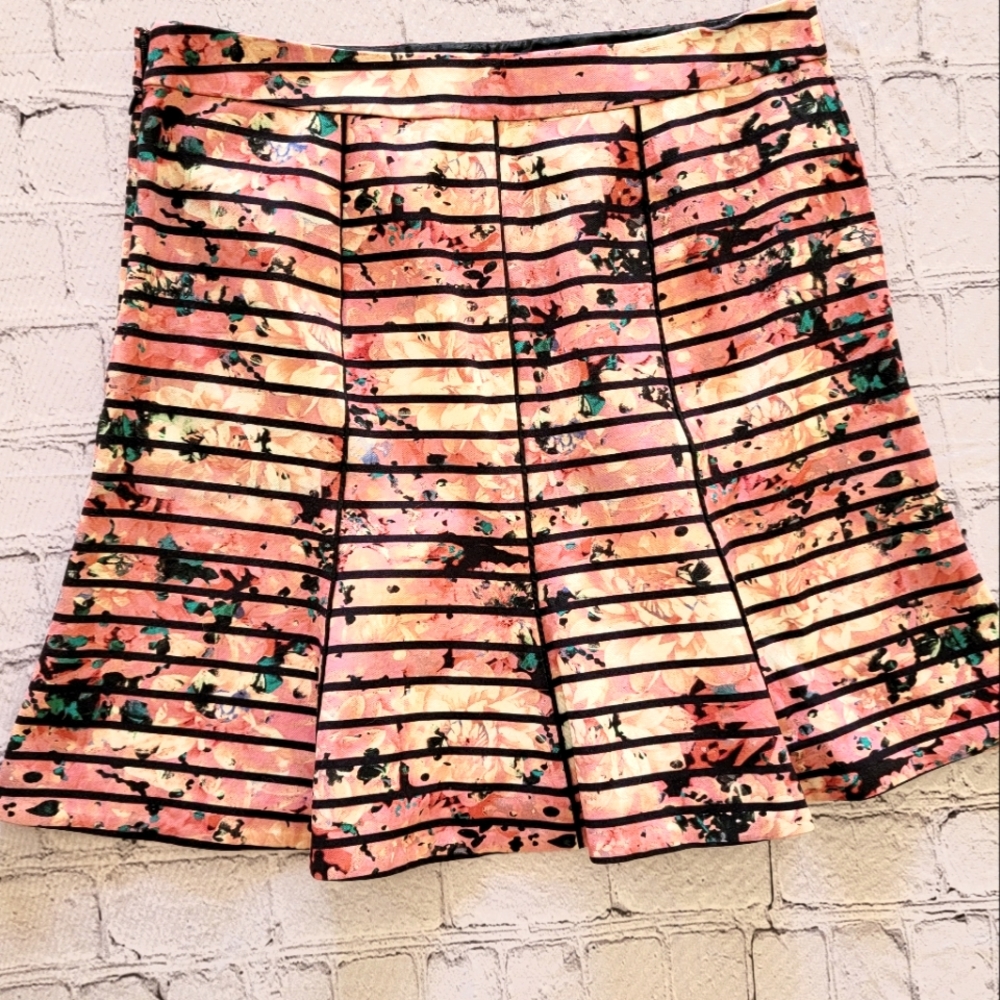 Banana Republic Floral Striped Skirt Sz 10